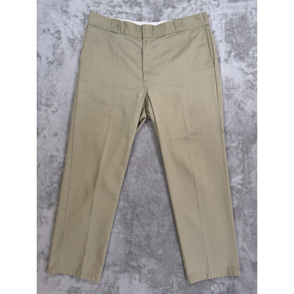Dickies Pants Mens 40x32 Khaki Beige 874 Original Relaxed Twill Center Crease